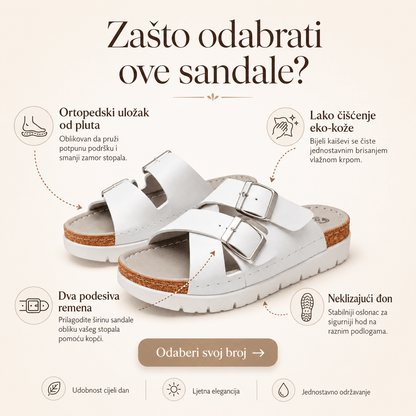Bijele Sandale sa Dva Remena – Obuća i Papuče – 37 – slika 2