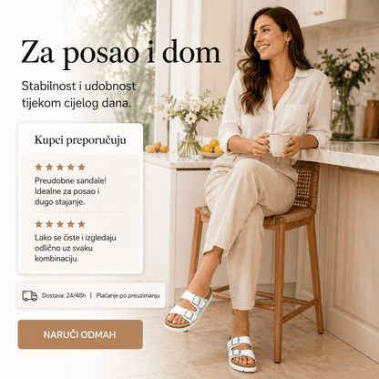 Bijele Sandale sa Dva Remena – Obuća i Papuče – 37 – slika 7
