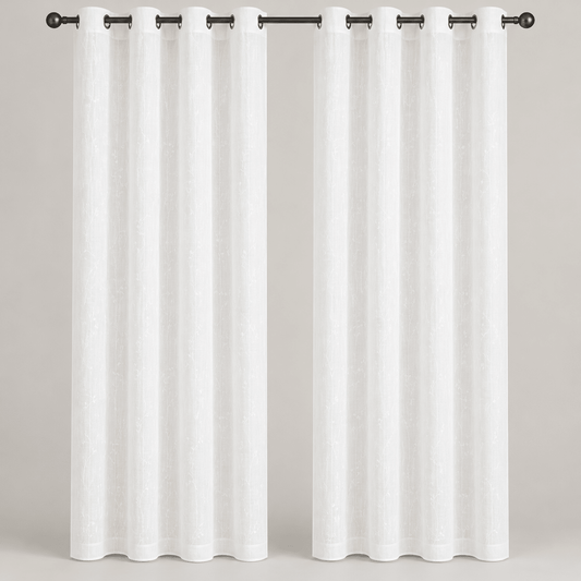 Bijele zavjese s nježnim uzorkom – 2 kom. 140×240 cm – Setovi bijelih zavjesa – – slika 1