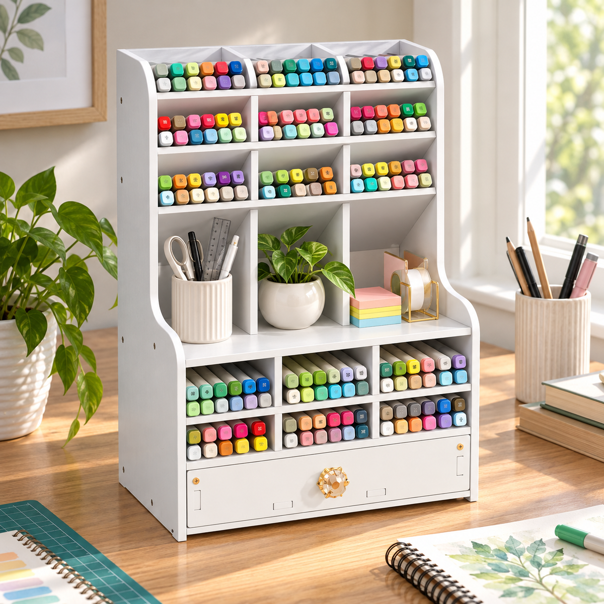 Bijeli stolni organizator s ladicom 2725-3 – Stolni organizatori 2725-3 – – slika 2