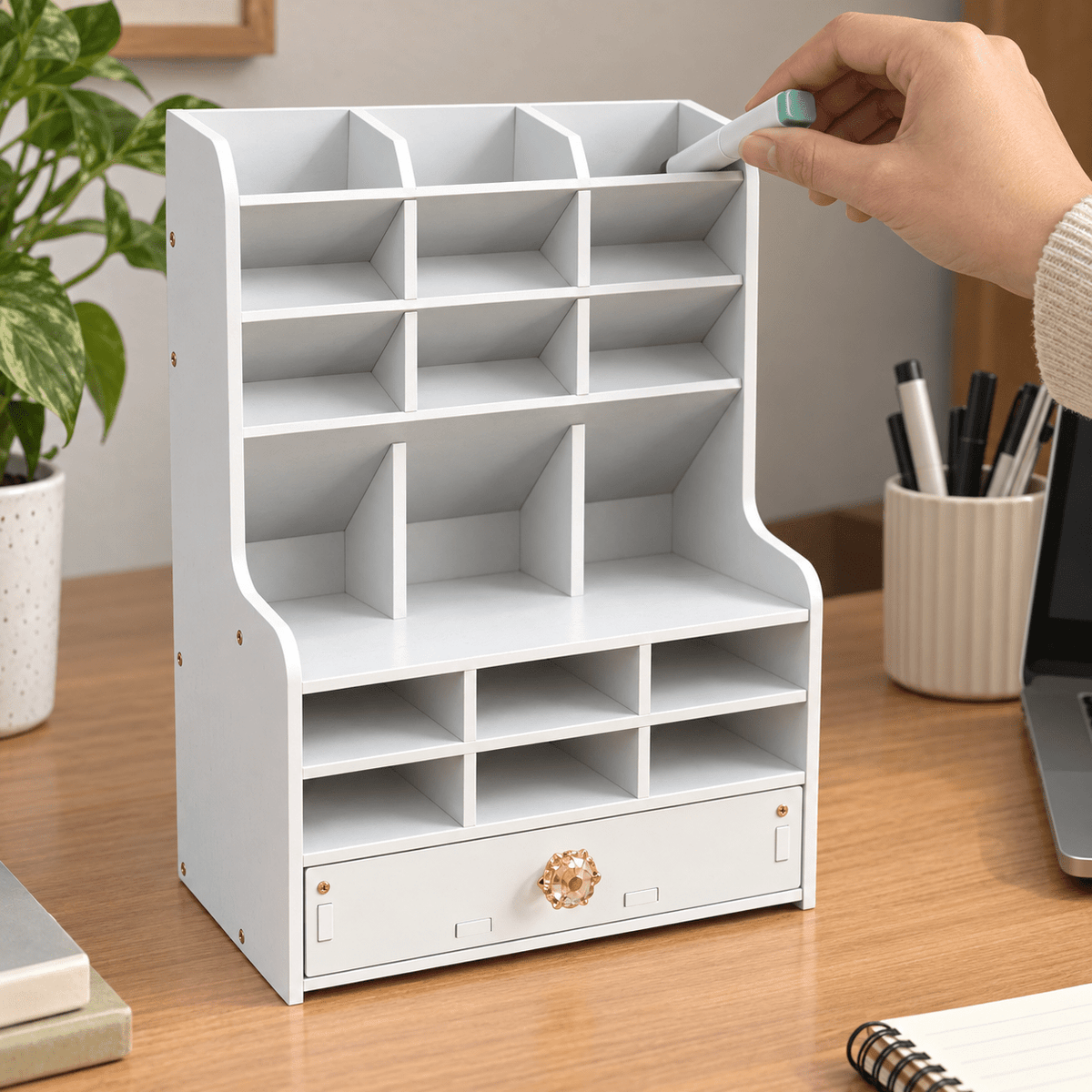 Bijeli stolni organizator s ladicom 2725-3 – Stolni organizatori 2725-3 – – slika 3