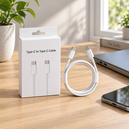 Bijeli USB-C na USB-C kabal – 1 m – Bijeli USB-C na USB-C kablovi – – slika 2