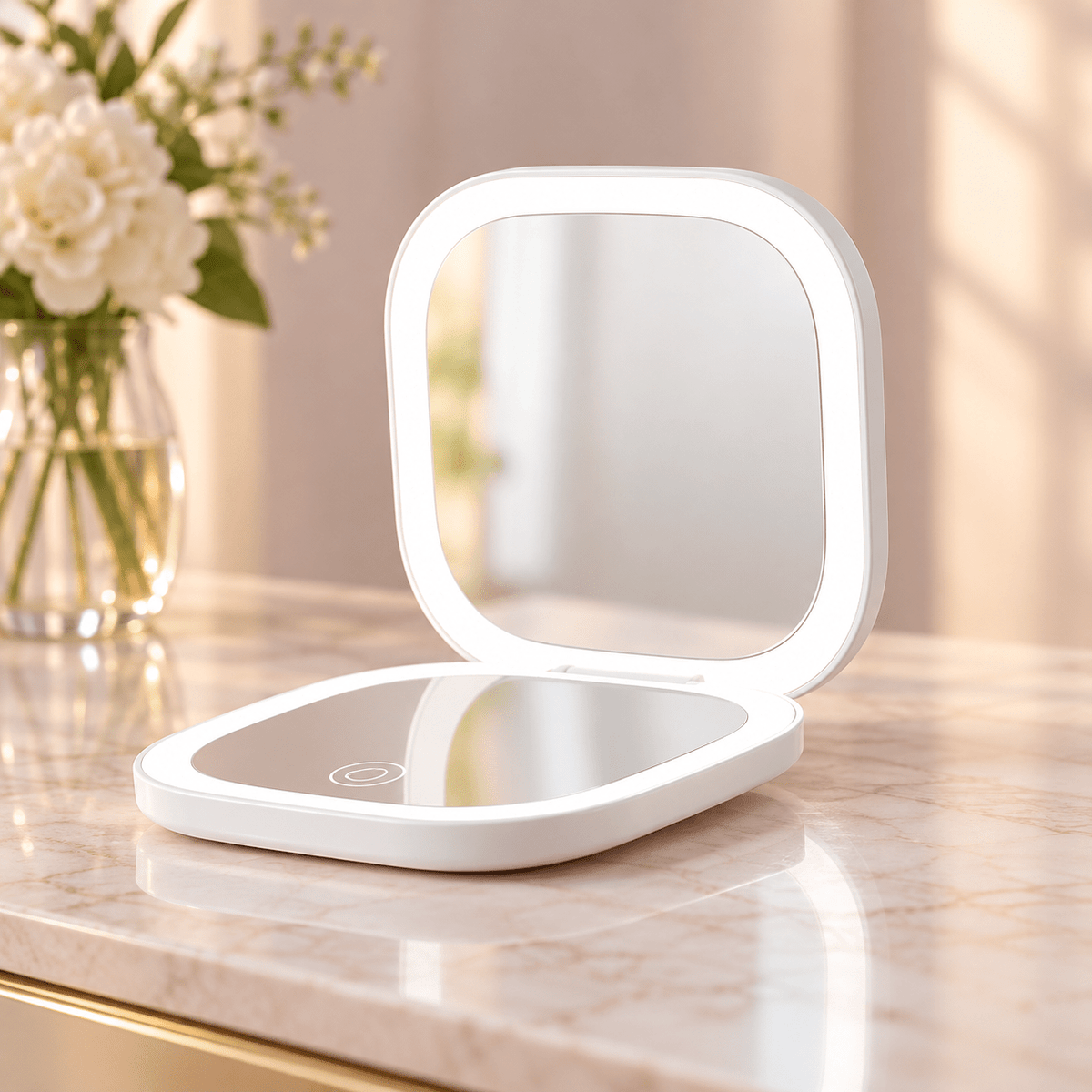 Bijelo preklopno LED ogledalo s dva lica – Preklopna LED ogledala s dva lica – – slika 2
