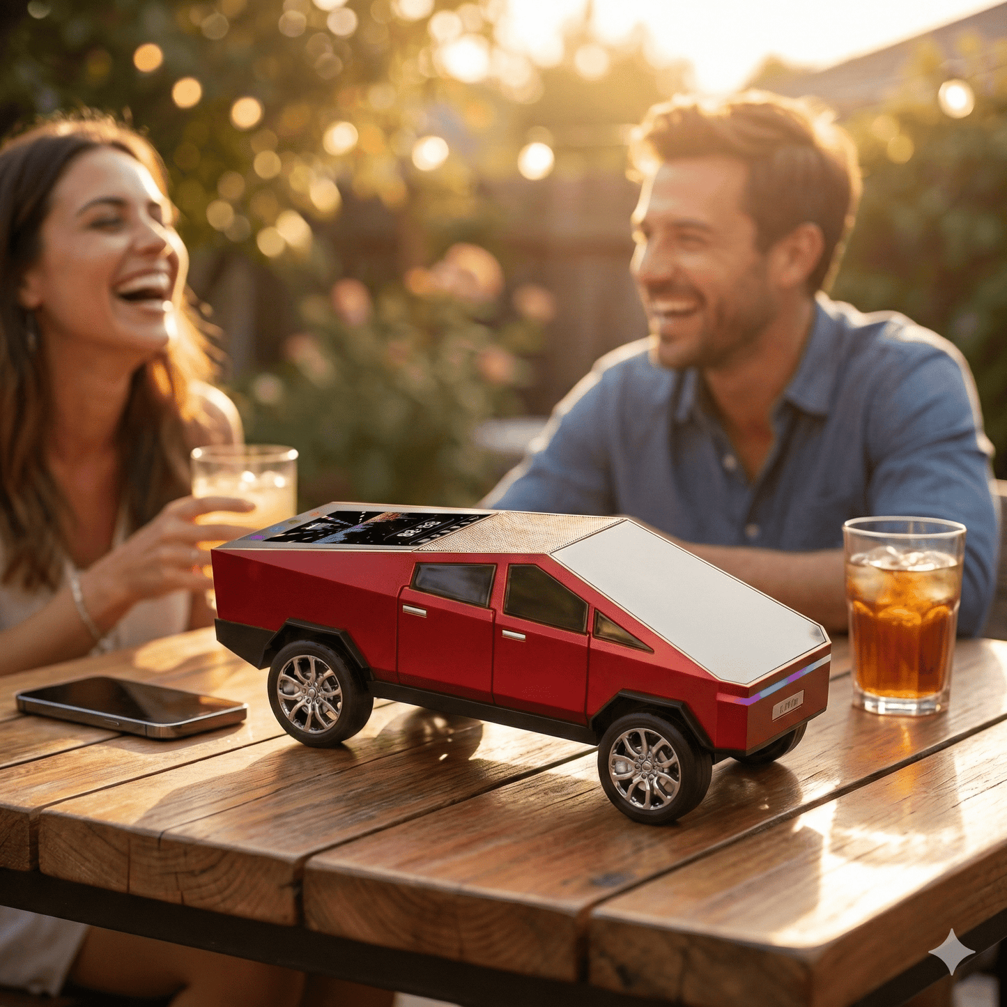 Bluetooth Zvučnik u Cybertruck dizajnu – – Crvena – slika 2