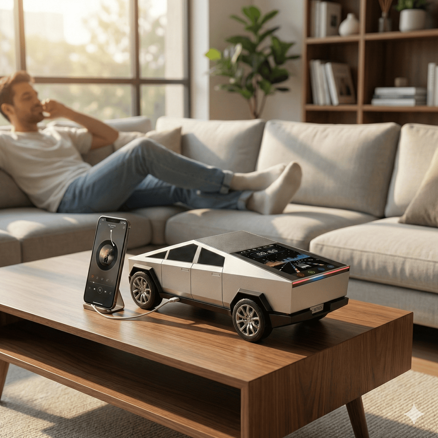 Bluetooth Zvučnik u Cybertruck dizajnu – – Srebrena – slika 1