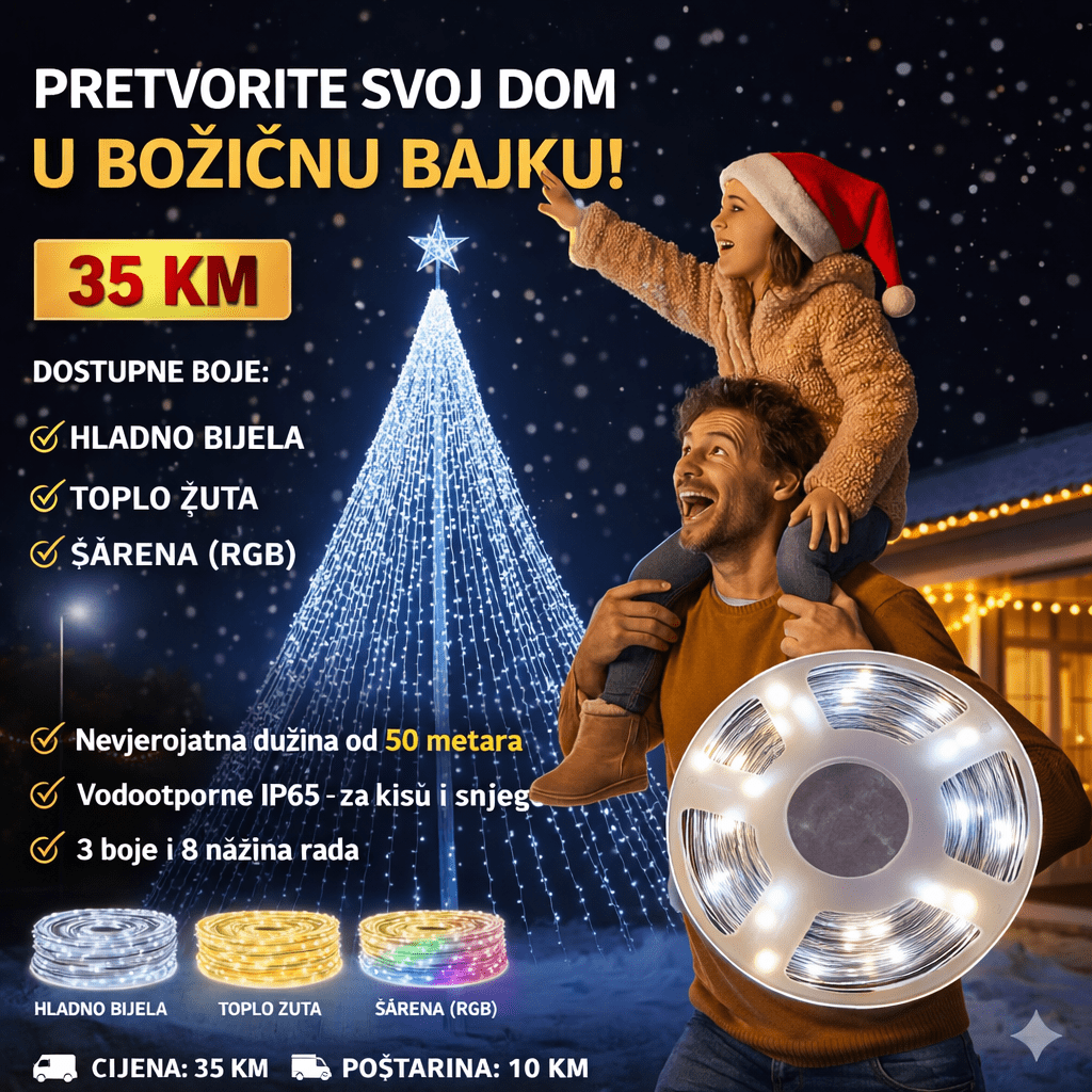 Božićne LED Lampice 50m (500 LED) - SAMO KLIKNI