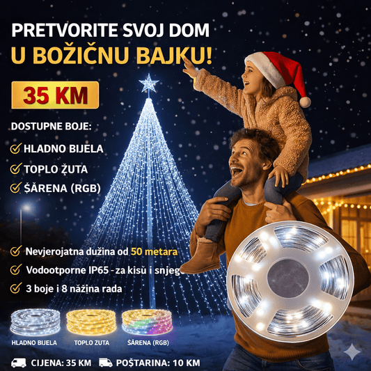 Božićne LED Lampice 50m (500 LED) – – Šarene – slika 1