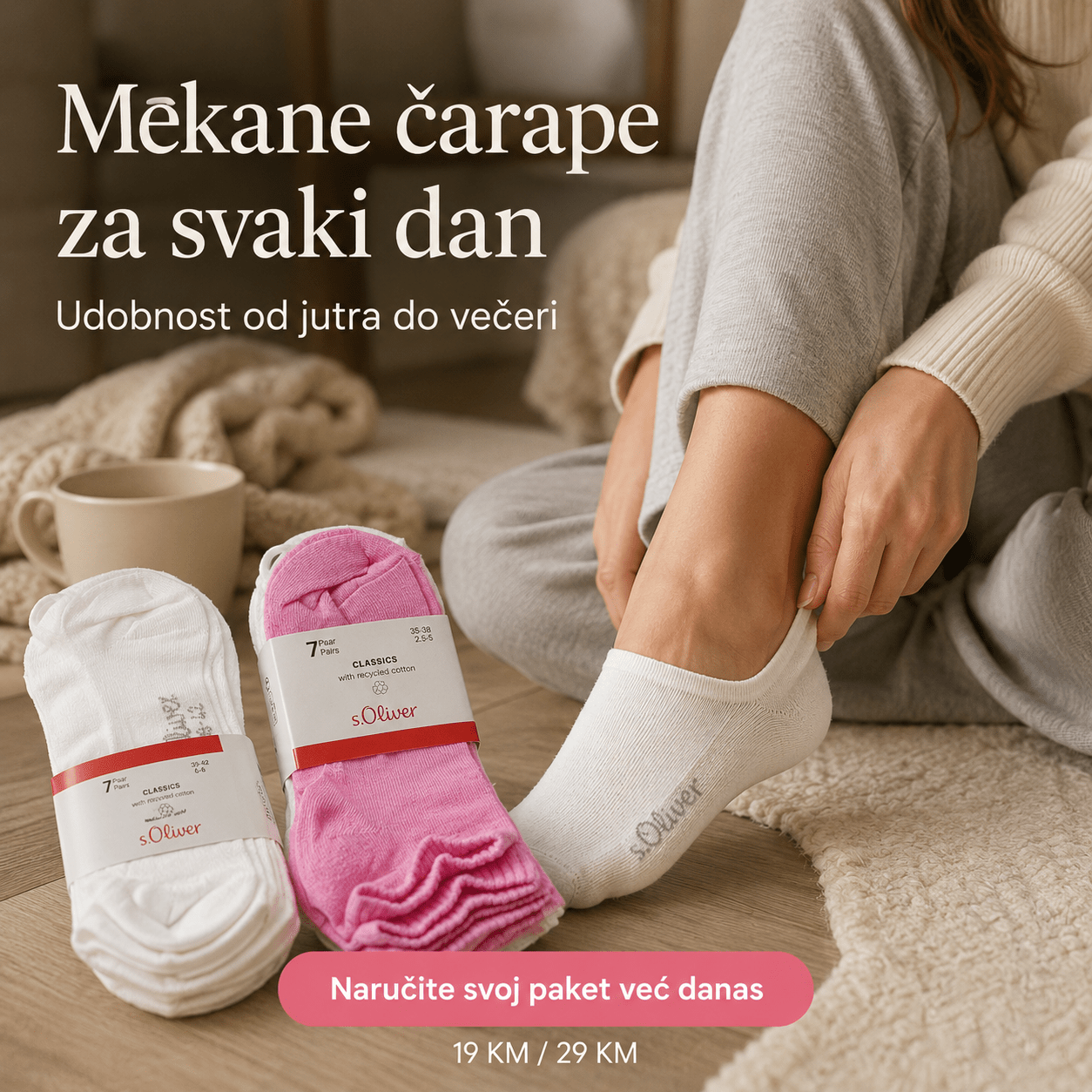 Brendirane Pamučne Čarape – – Roze 35-38 – slika 6