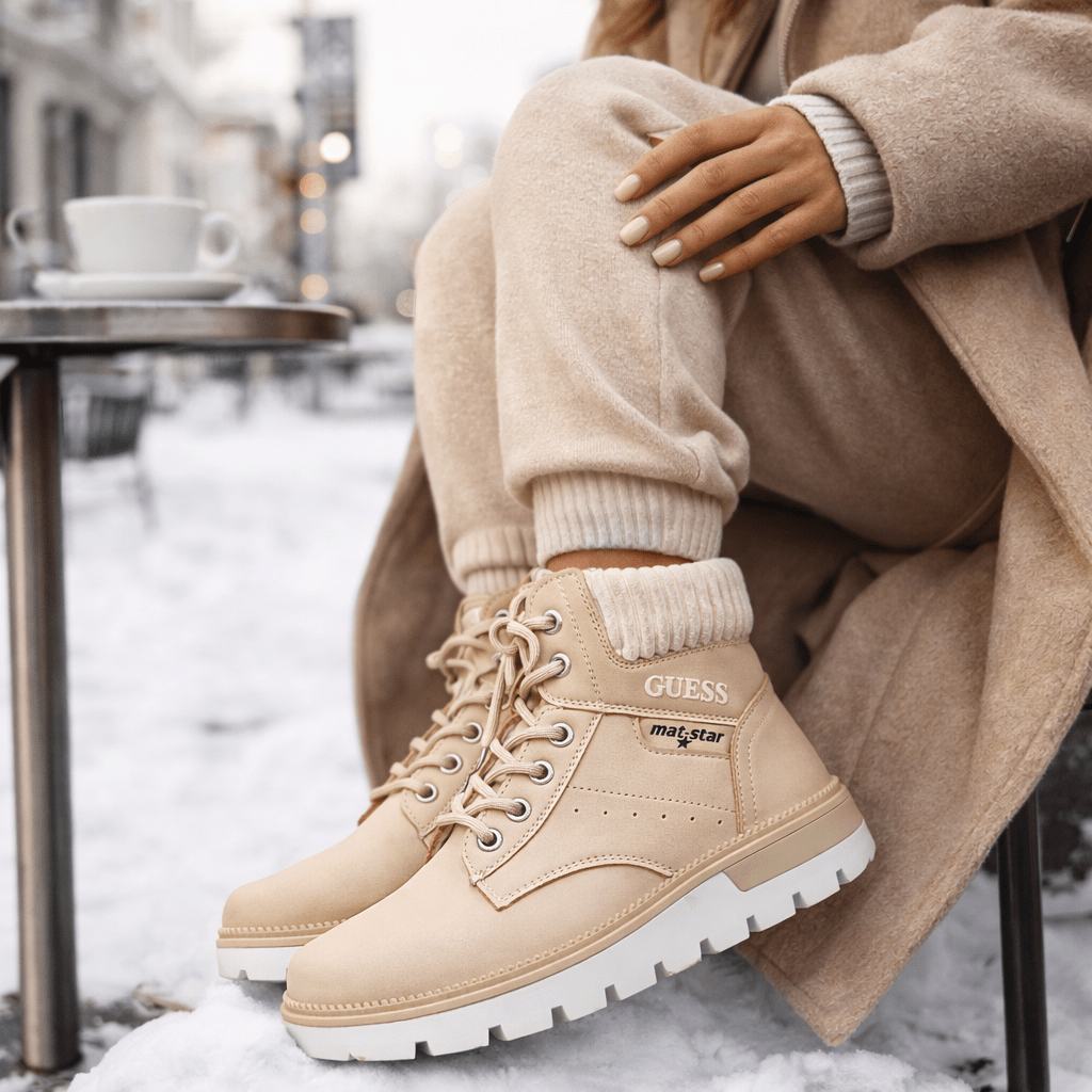 Brendirane Ženske Zimske Čizme – – Bež 37 – slika 1