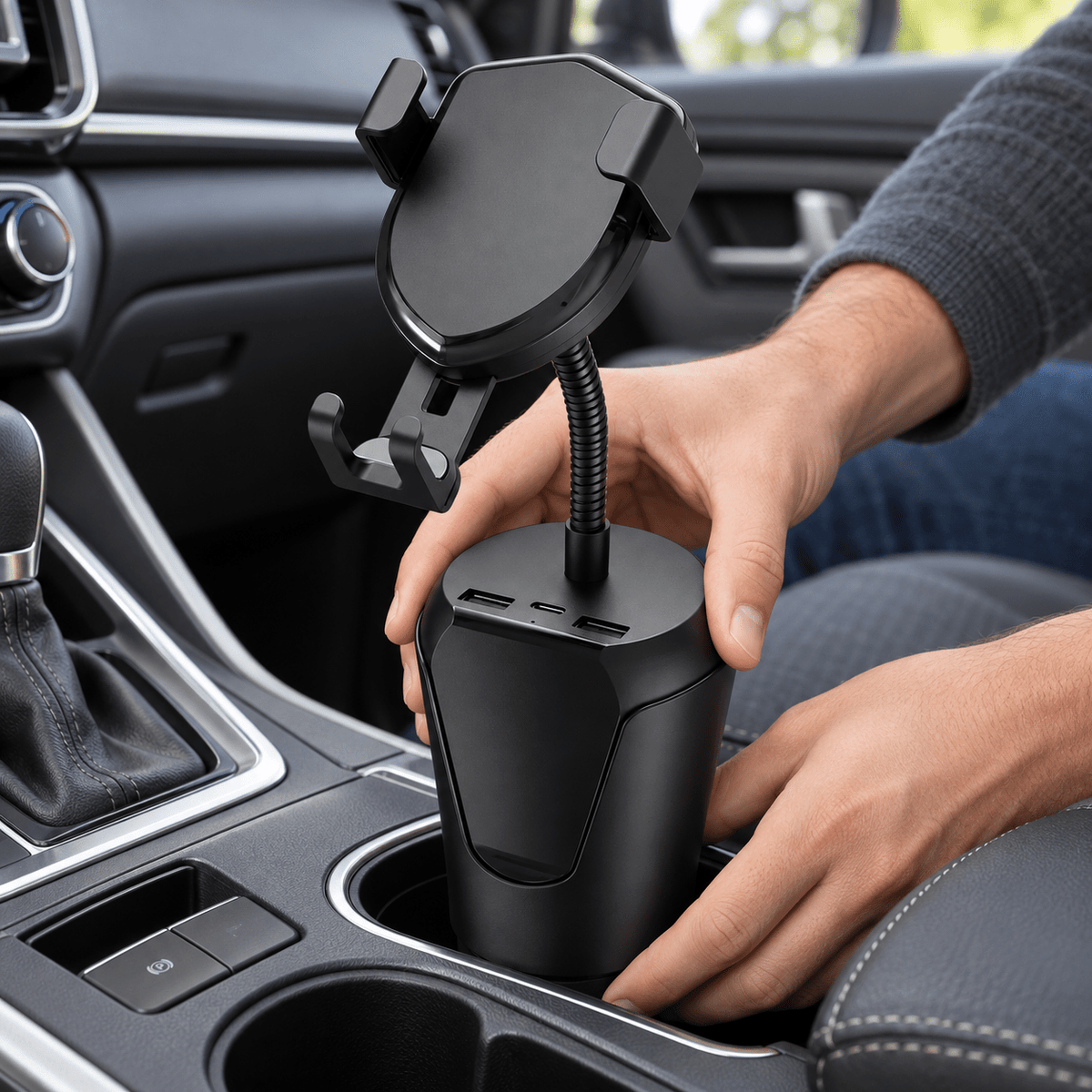 BX8 auto držač za telefon s bežičnim punjenjem – Auto držači BX8 s priključcima – – slika 3