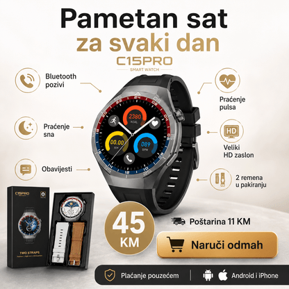C15 Pro Pametni Sat s Dva Remena – – – slika 6