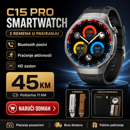 C15 Pro Pametni Sat s Dva Remena – – – slika 2