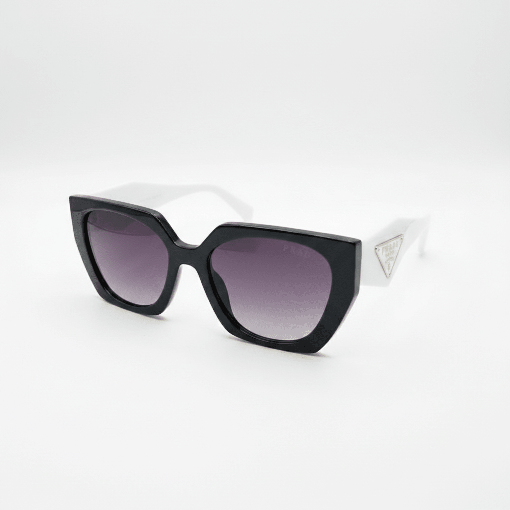 Cat - Eye Sunčane Naočale – Sunčane naočale – Crna/Bijela – slika 1