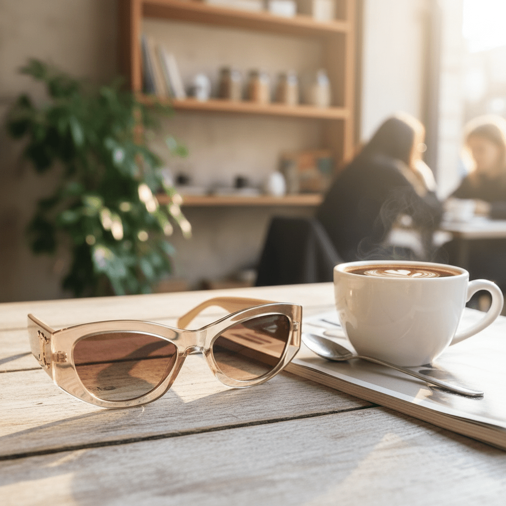 Cat - Eye Sunčane Naočale – Naočale – Univerzalna Prozirna Smeđa – slika 4