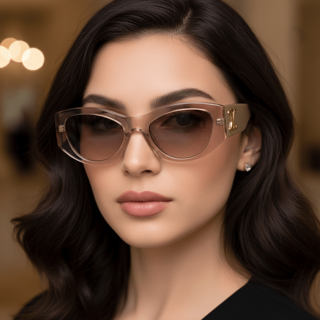 Cat - Eye Sunčane Naočale – Naočale – Univerzalna Prozirna Smeđa – slika 6