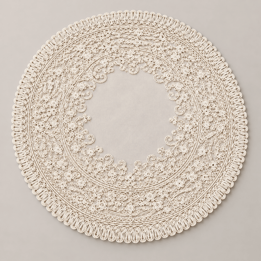 Čipkasti podmetač s cvjetnim obrubom 40 × 40 cm – Čipkasti podmetači – – slika 1