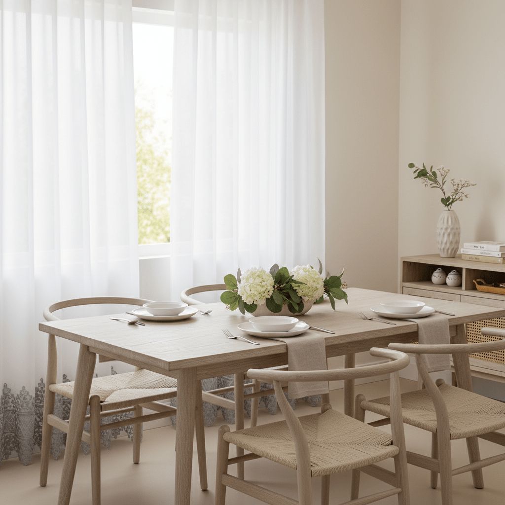 Cortina Elegantne Bijele Zavjese s Čipkom i Metalnim Grommetima – Zavjese i paravani – 140x240 cm Bijela/Siva – slika 4