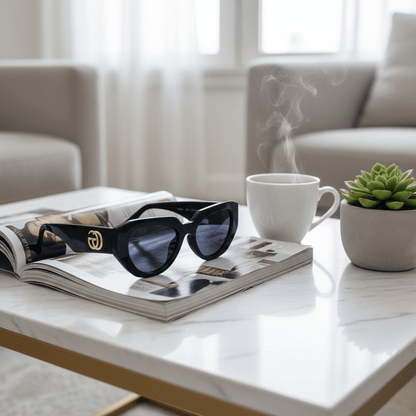 Crne Cat - Eye Sunčane Naočale – Sunčane naočale – Univerzalna – slika 4