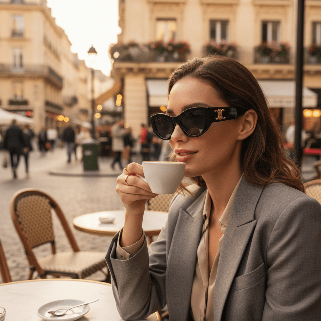 Crne Cat - Eye Sunčane Naočale – Sunčane naočale – Crna – slika 2