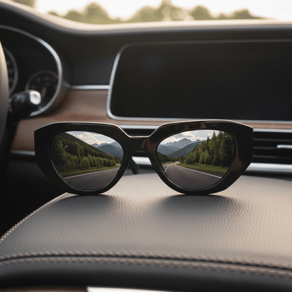 Crne Cat - Eye Sunčane Naočale – Sunčane naočale – Univerzalna – slika 6