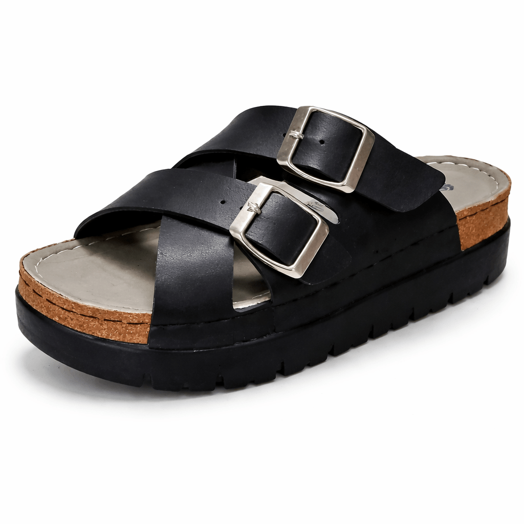 Crne Sandale sa Dva Remena – – 37 – slika 1