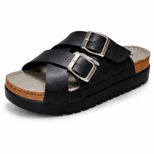 Crne Sandale sa Dva Remena – – 37 – slika 1