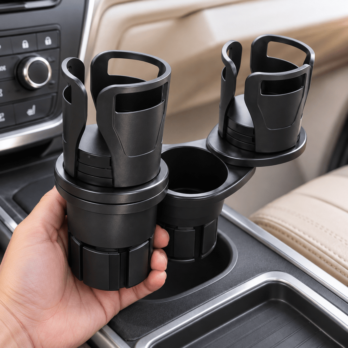 Crni auto držač za čaše s tri mjesta – Auto držači za tri čaše – – slika 3