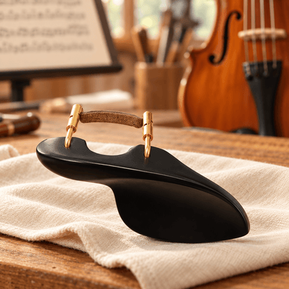 Crni podbradnik za violinu sa zlatnim nosačima – Crni podbradnici za violinu – – slika 2