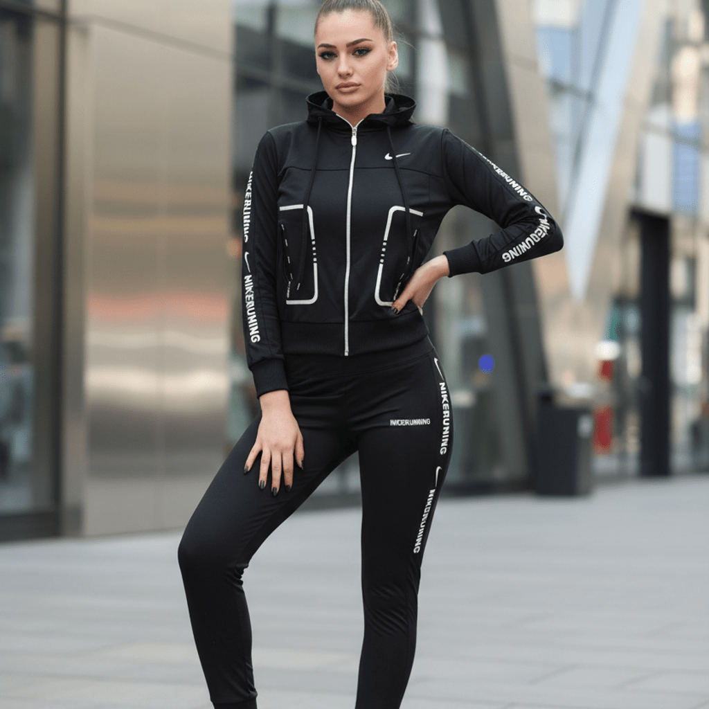 Crni Sportski Komplet sa Kapuljačom – Trenirke – S Crna – slika 2