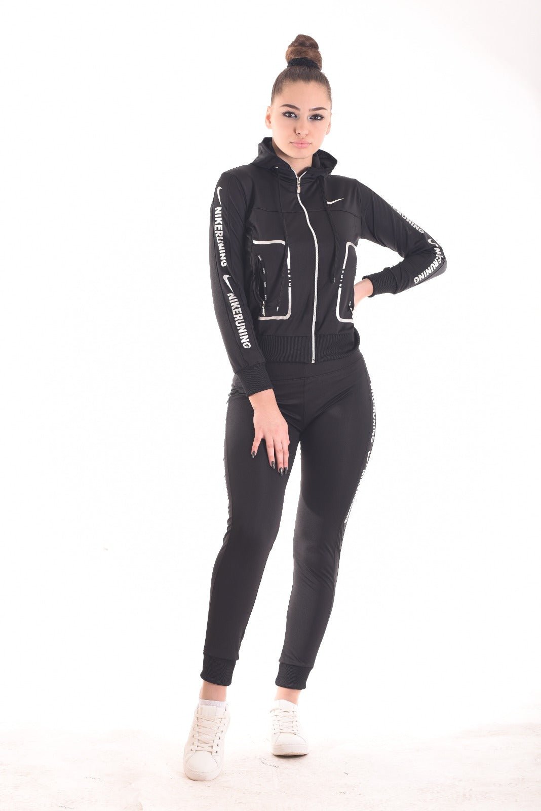 Crni Sportski Komplet sa Kapuljačom – Trenirke – S Crna – slika 6
