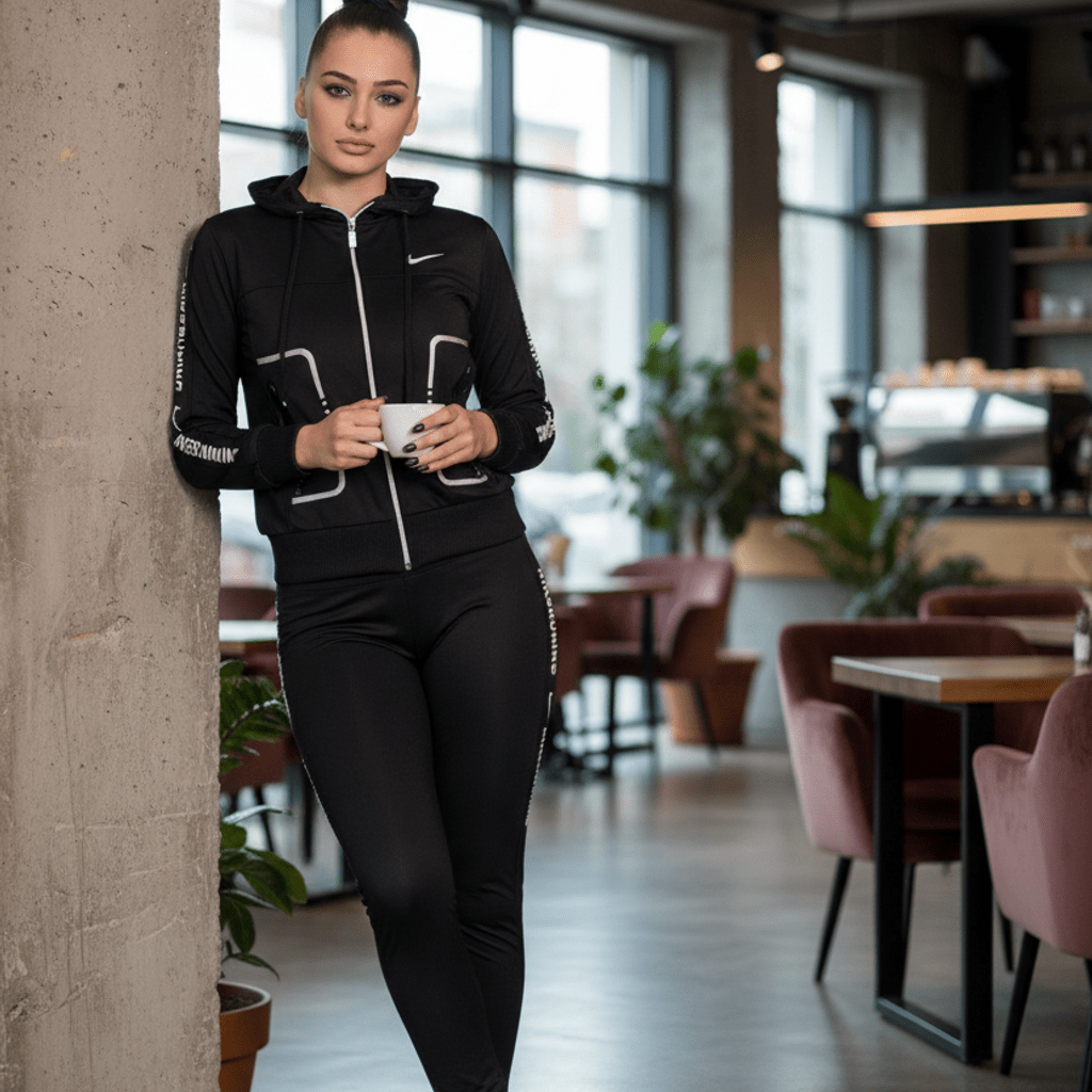 Crni Sportski Komplet sa Kapuljačom – Trenirke – S Crna – slika 5