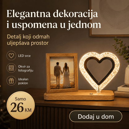 Crystal Heart LED Ukrasna Lampa – – – slika 8