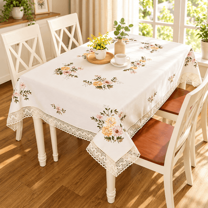 Cvjetni stolnjak s čipkastim rubom – izbor dimenzije – Cvjetni stolnjaci s čipkastim rubom i izborom dimenzije – 180 × 260 cm – slika 2