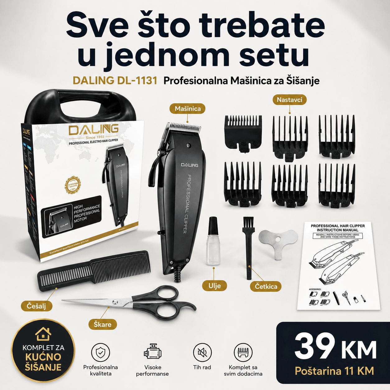 DALING Mašinica za Šišanje – – – slika 4