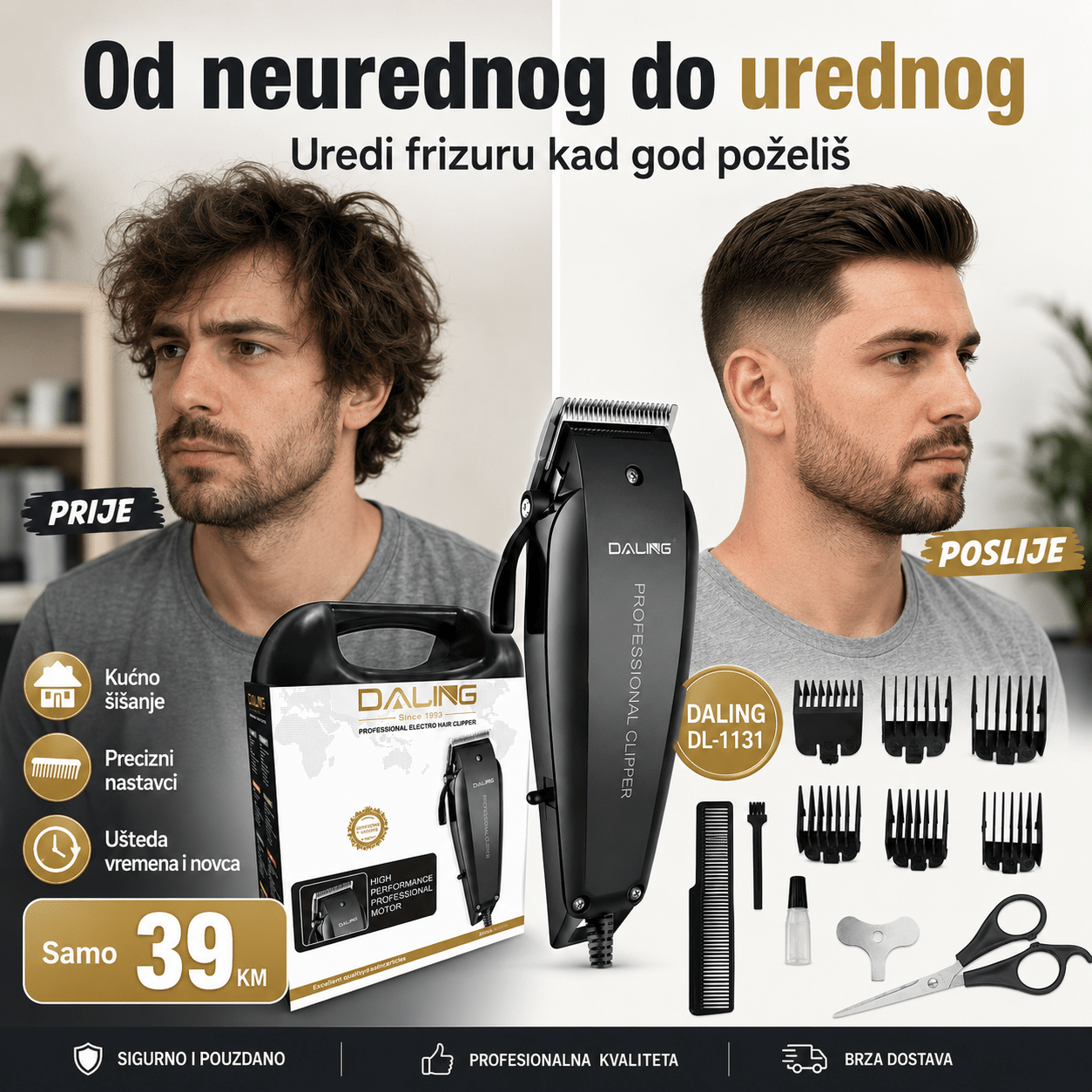 DALING Mašinica za Šišanje – – – slika 6
