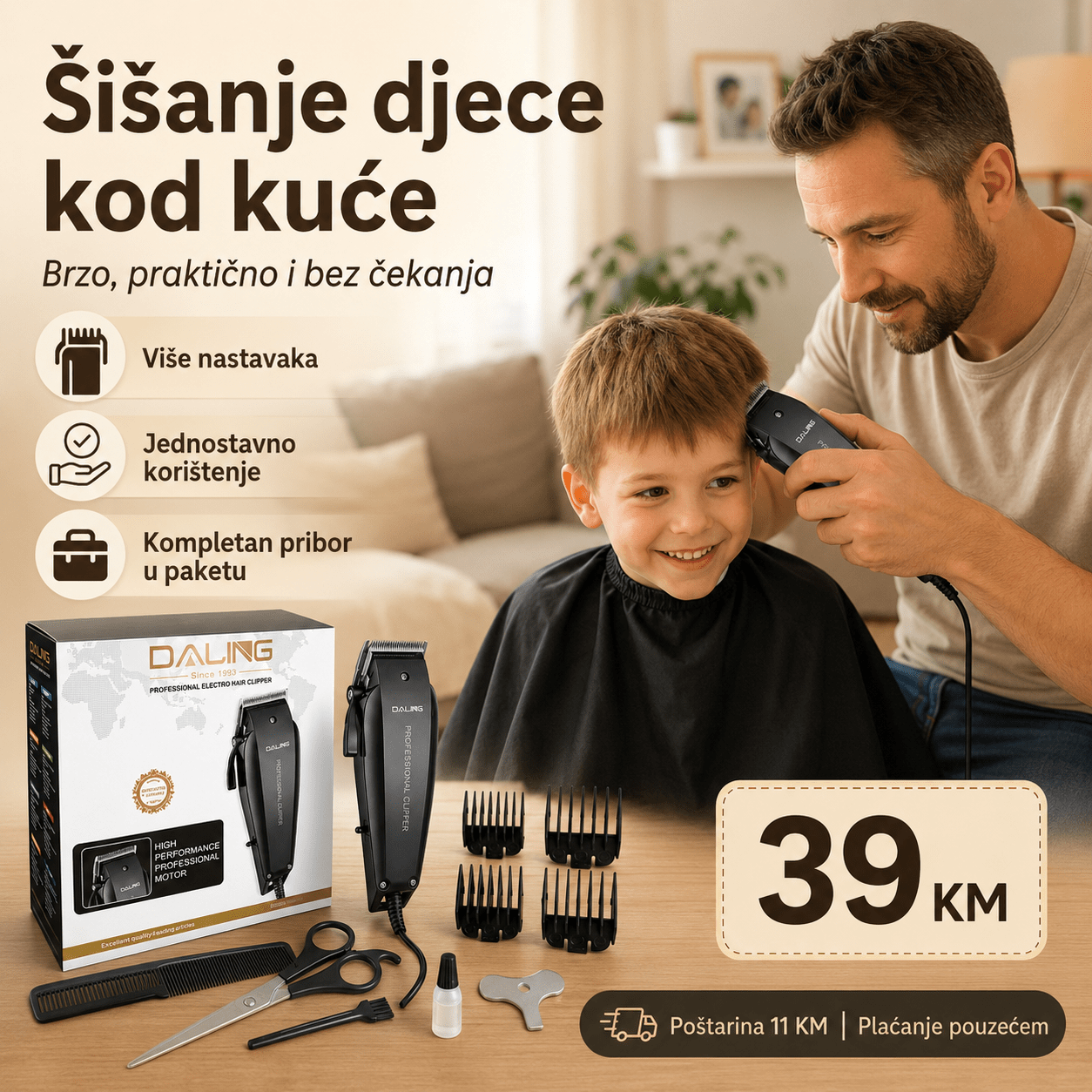 DALING Mašinica za Šišanje – – – slika 7