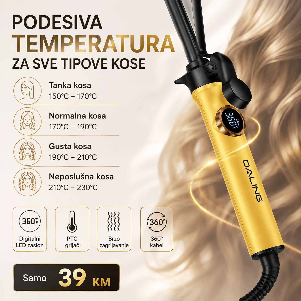 DALING Uvijač za Kosu – – – slika 2