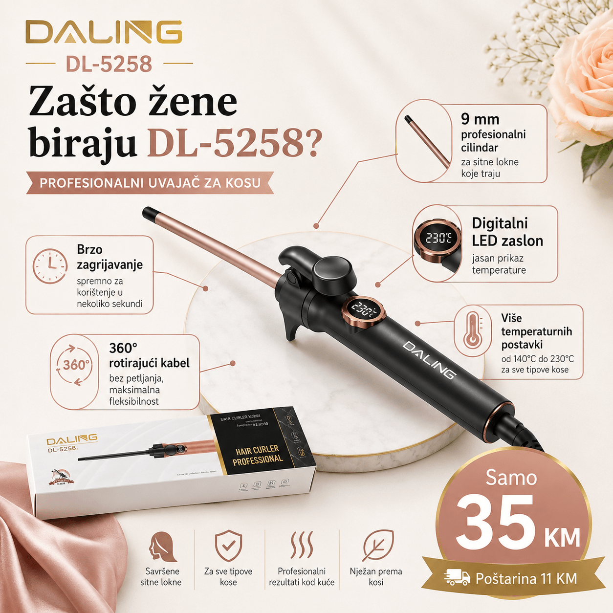 DALING Uvijač za Kosu – – – slika 7