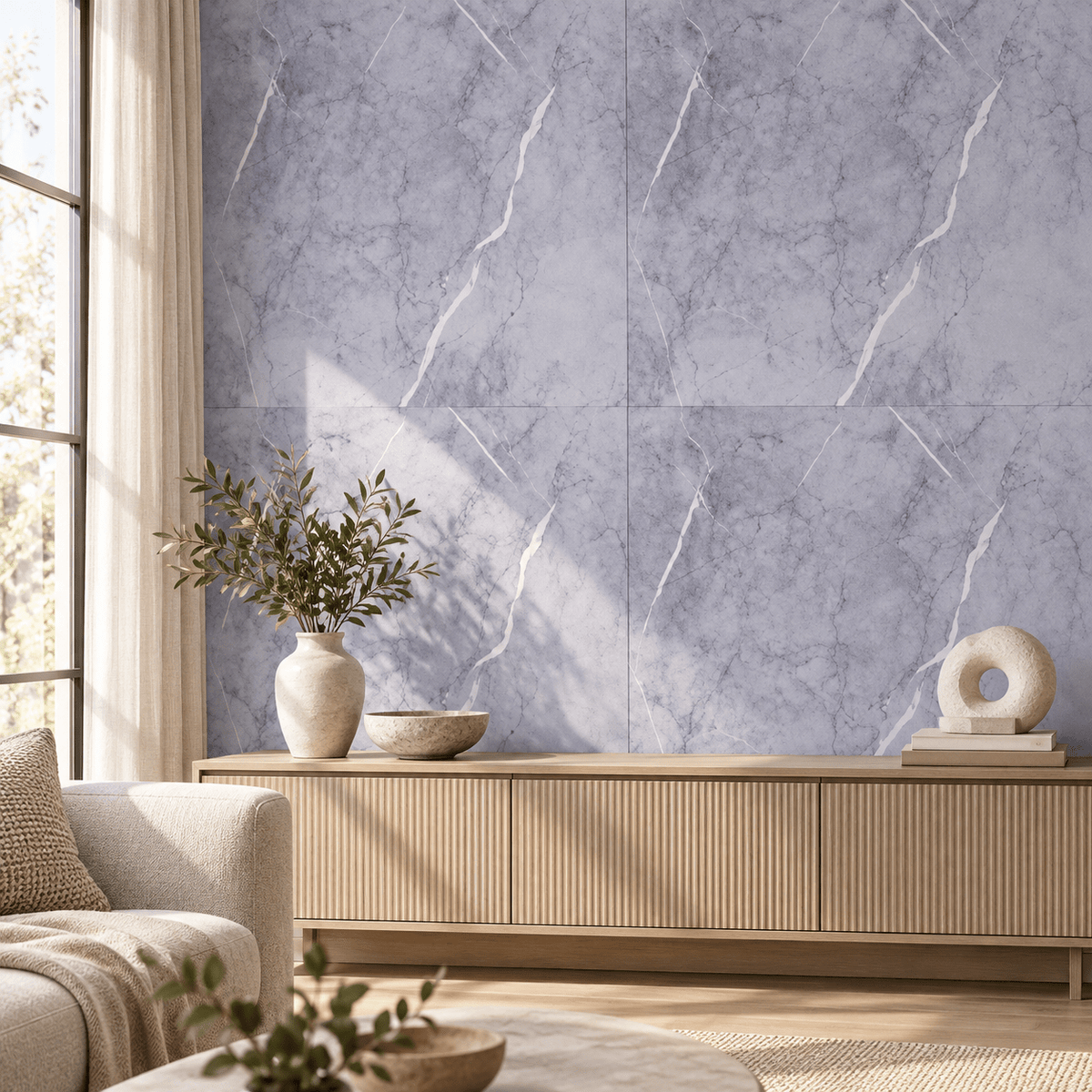 Dekorativna tapeta WMB008 – ljubičasto-siva mramorna šara – 60 × 60 cm – Dekorativne tapete – – slika 2