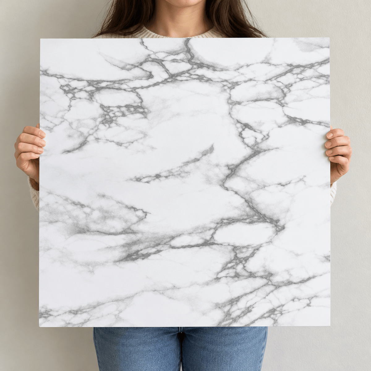 Dekorativna tapeta WMB019 – bijelo-siva razgranata mramorna šara – 60 × 60 cm – Dekorativne tapete – – slika 3