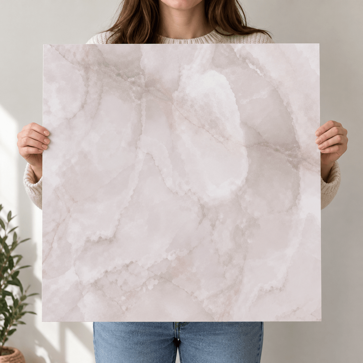 Dekorativna tapeta WMB050 – nježna ružičasta mramorna šara – 60 × 60 cm – Dekorativne tapete – – slika 3
