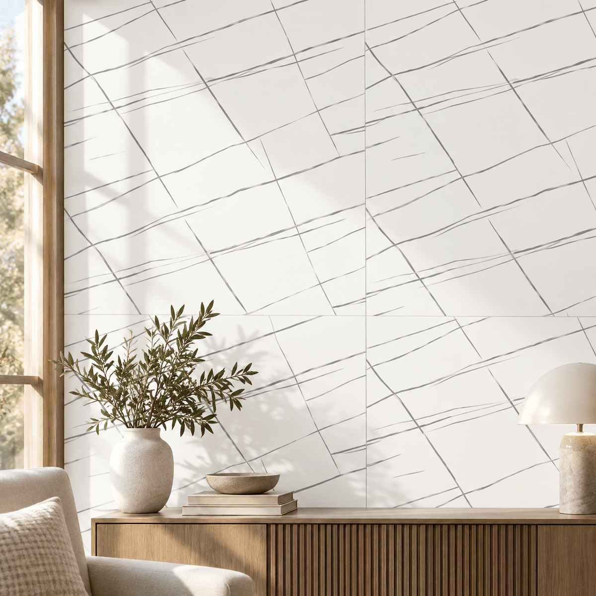 Dekorativna tapeta WMB090 – svijetla šara s kosim linijama – 60 × 60 cm – Dekorativne tapete – – slika 2