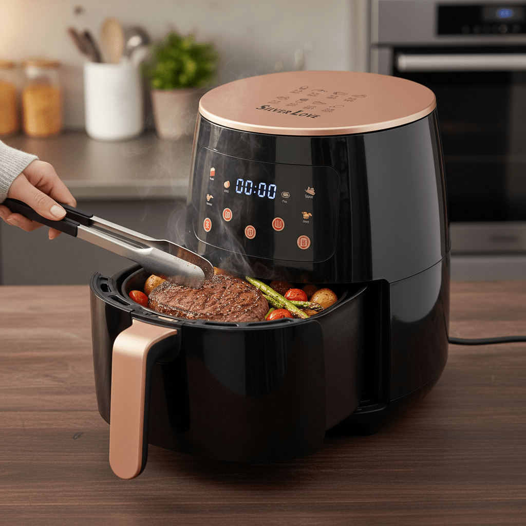 Digitalna Friteza na Vrući Zrak 2800W, 8 L – Kuhinjski aparati – Crna – slika 1