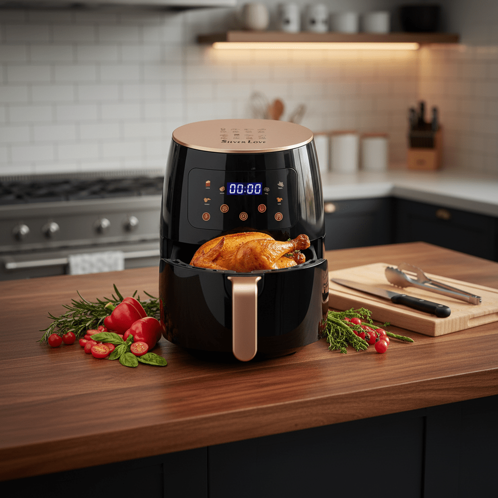 Digitalna Friteza na Vrući Zrak 2800W, 8 L – Kuhinjski aparati – Crna – slika 4