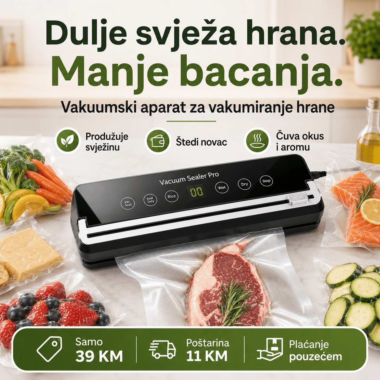 Digitalni Aparat za Vakumiranje Hrane – – – slika 2