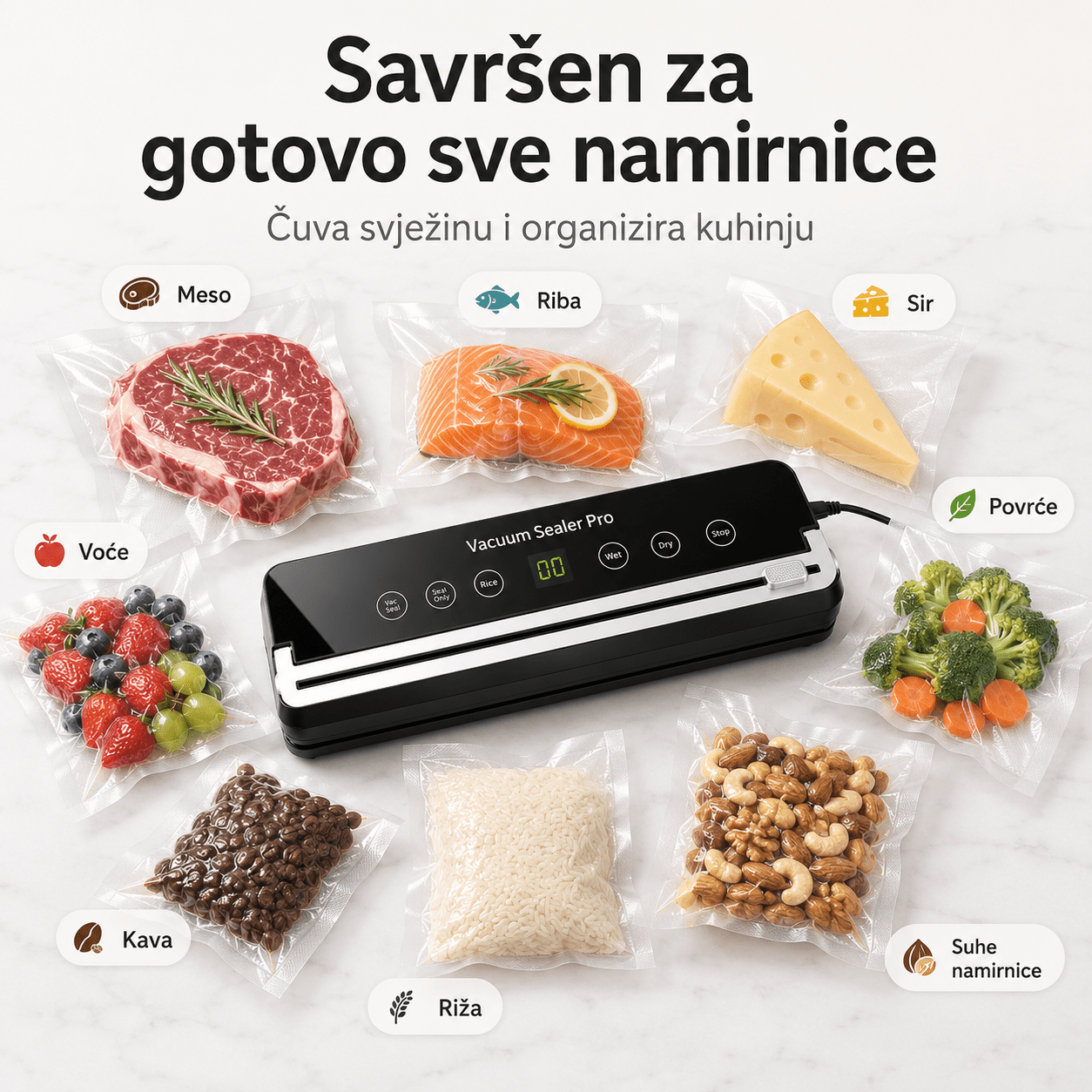 Digitalni Aparat za Vakumiranje Hrane – – – slika 6
