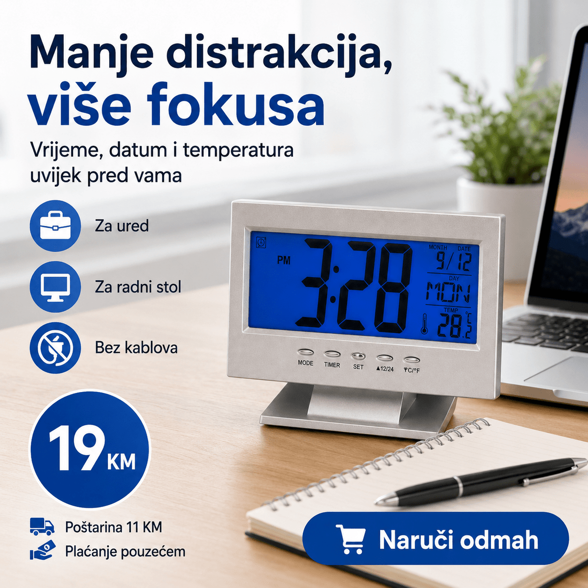 Digitalni LCD Sat DS-8082 – Satovi – – slika 5