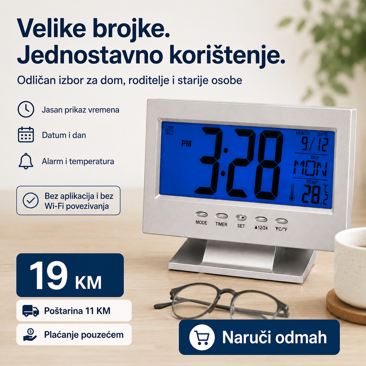 Digitalni LCD Sat DS-8082 – Satovi – – slika 7
