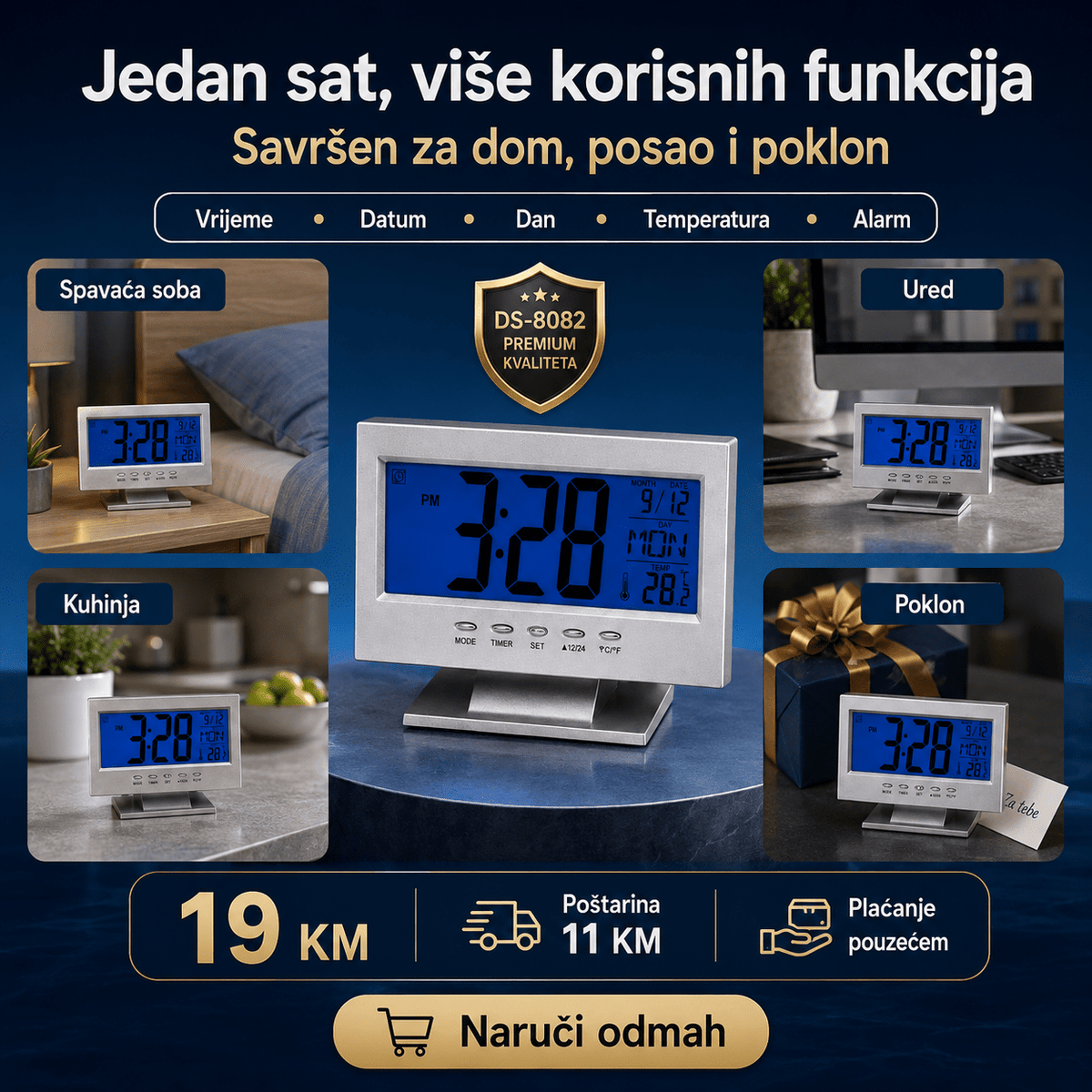 Digitalni LCD Sat DS-8082 – Satovi – – slika 6