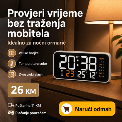 Digitalni LED Stolni Sat DS-3835L – Satovi – – slika 2